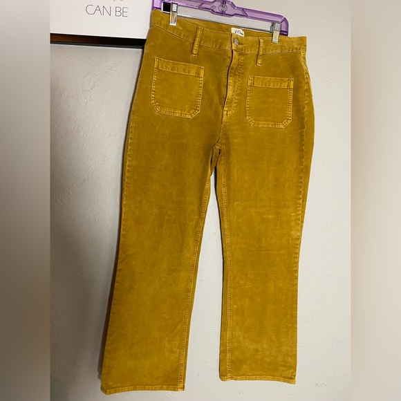 J Crew billie demi boot crop in golden corduroy 30
